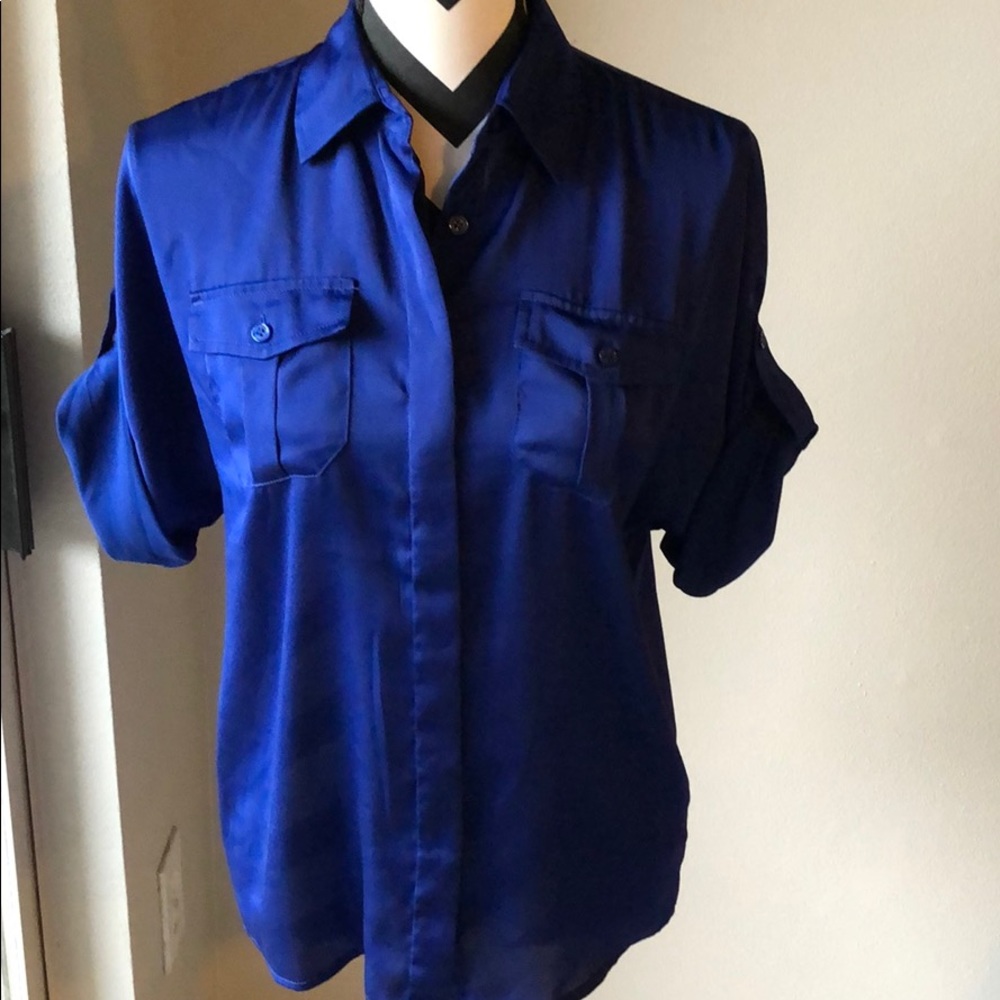The Limited Royal blue button down blouse